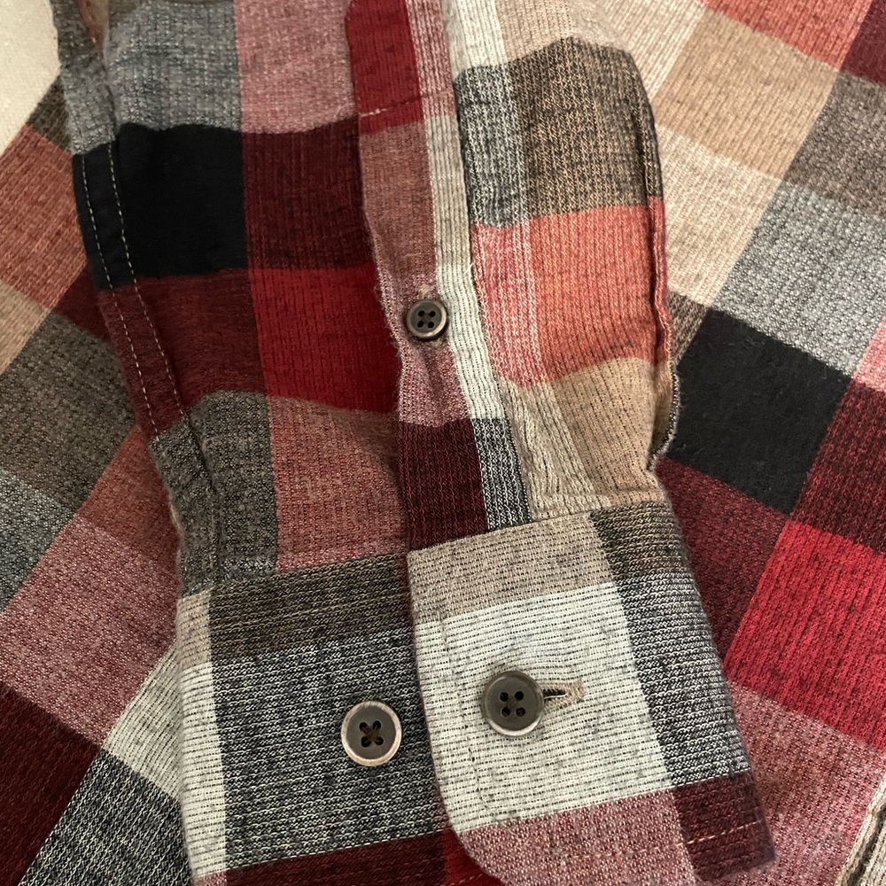 Men's Plaid Shirt - Red, Black, and Brown - Picture 7 of 9